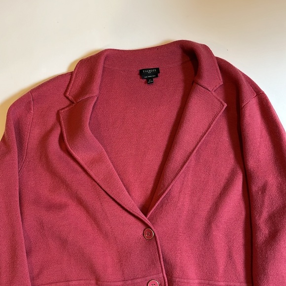 Talbots 2X pure Marino wool button-up cardigan sweater woman’s pink - Picture 3 of 11